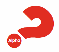 Alpha question mark logo