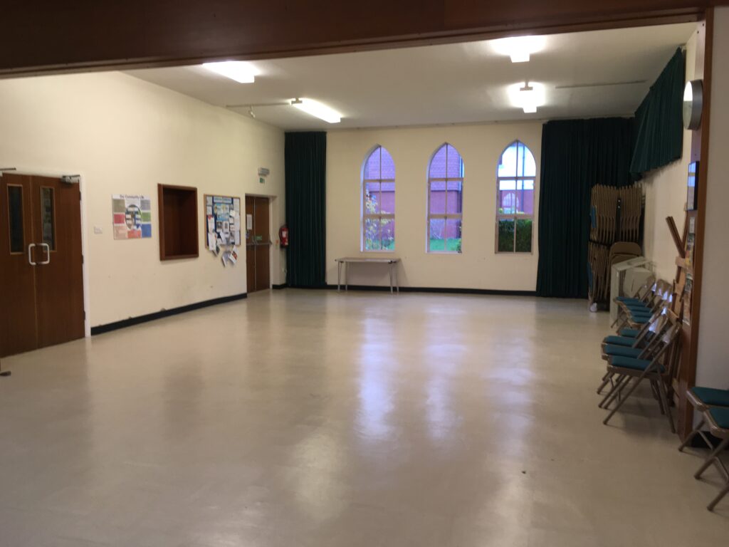An empty church hall interior
