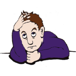 Person in purple jumper bored of waiting