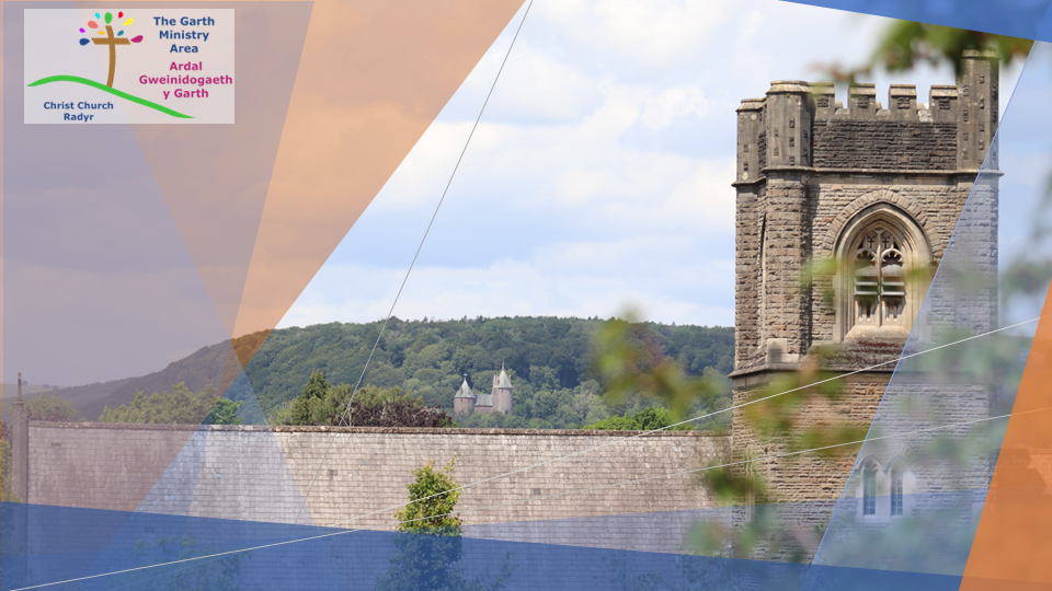 View of Castell Coch over the tower of Christ Church, Radyr